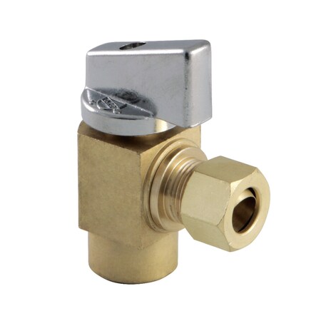 Kingston Brass KF43204CTL 1/2" Sweat x 3/8" O.D Comp Angle Stop Valve, Raw Brass KF43204CTL